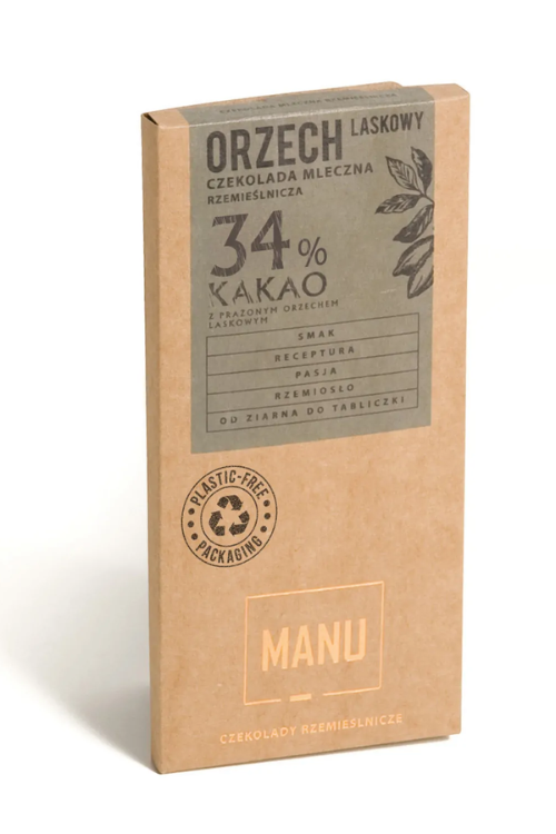 Czekolada MANU Orzech Laskowy - 34% kakao