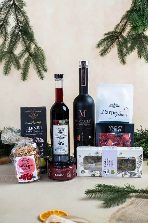 Zestaw prezentowy z wódką i nalewką "Biała zima"