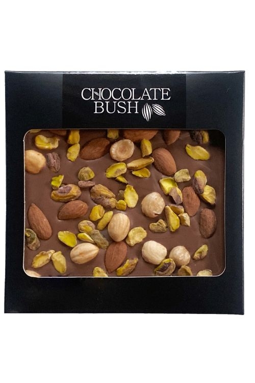 Czekolada mleczna z migdałami, orzechami i pistacjami Chocolate Bush 100g