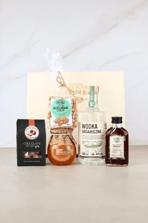 Zestaw prezentowy z wódką i nalewką "Barwna skrzynka"