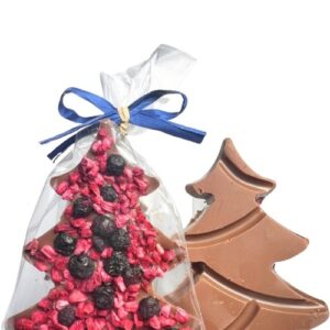 Choinka czekolada mleczna malina jagoda Chocolate Bush 40g