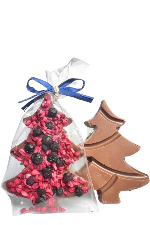 Choinka czekolada mleczna malina jagoda Chocolate Bush 40g